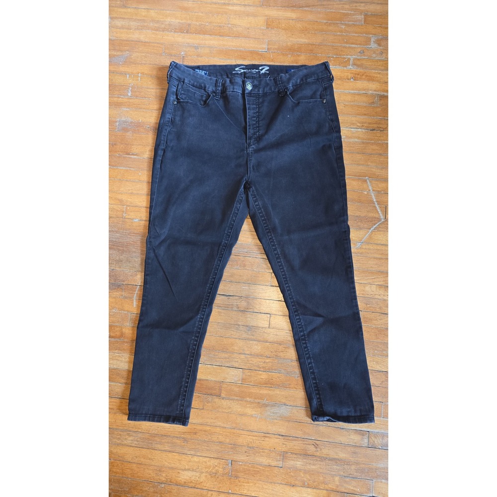 Seven7 Women Black Skinny Denim Jeans Plus Size 22W Casual Classic Five Pocket